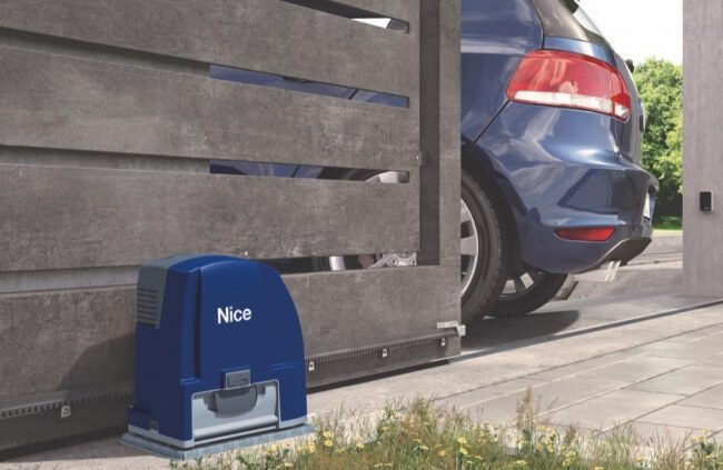 Residential driveway with NICE sliding gate motor installed in Melbourne